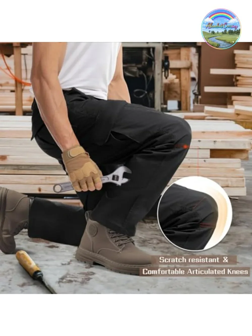 Men's Ripstop Tactical Cargo Pants - Stretch Hiking Work Pants with
